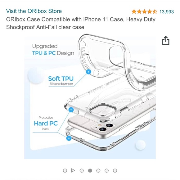 ⚡️HOST PICK ⚡️NWOT ORIbox Clear Phone Case for iPhone 11 - Picture 13 of 15